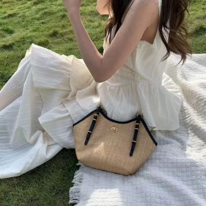 MBH 2026 Summer Woven Faux Leather Chain Shoulder Bag